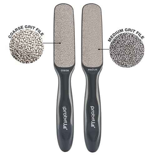 Probelle Double Sided Multidirectional Nickel Foot File Callus Remover - Immediately Reduces calluses and Corns to Powder for Instant Results, Safe Tool (Dark Grey)