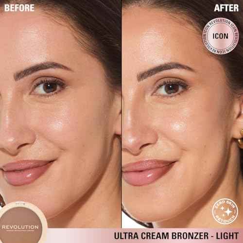 Revolution, Ultra Cream Face Bronzer, Buildable & Blendable Cream Contour, Vegan & Cruelty-Free, Light, 0.24 oz