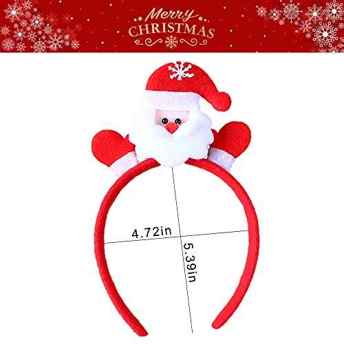 Santa Clause Headband - Red Christmas Hair Hoop Womens & Girls Hair Accessories Headdress for Cosplay & Winter Christmas Decoration Party Supplies Gift