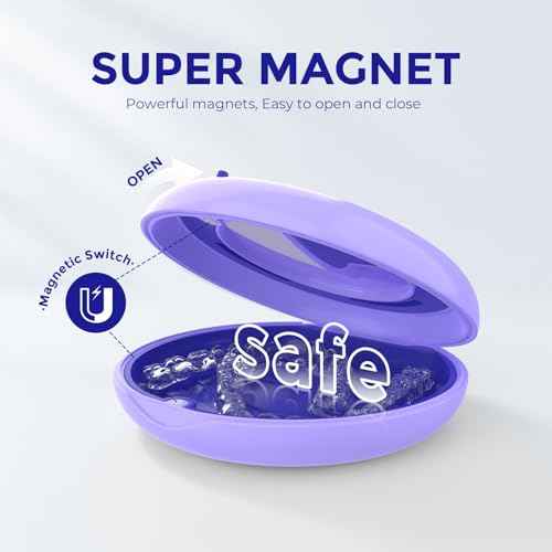 HEMILAB¢ç Retainer Case, Slim Aligner Case with Mirror, Compatible with Invisalign, Cute Retainer Orthodontic Box with Vent Holes, Purple