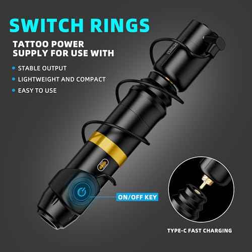 Tattoo Gun Kit with Wireless Rotary Tattoo Machine, 1500mAh Battery, 20 Tattoo Cartridge Needles, 7 Tattoo Inks, Tattoo pen for Beginners and Professionals (TK-SZ-BG01)