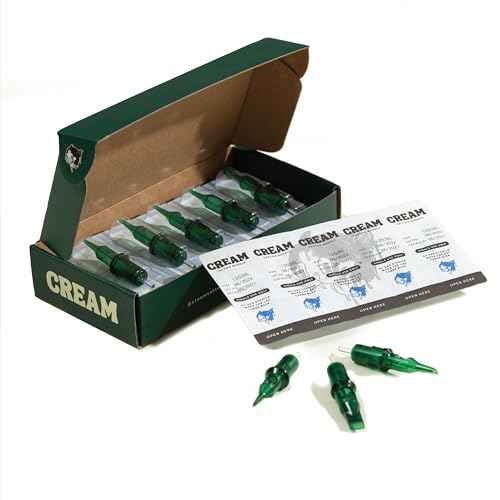 Green Cartridges, 20pcs Japanese Steel Tattoo Needle Cartridges for Metal Grips (9 Round Liner Bugpin - 1009 RL BP)