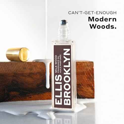 Ellis Brooklyn Milk Wood Perfume Oil Roll-On for Women ? Sandalwood & Amber Musk Perfume Oil - Notes of Coconut Milk, Freesia & Bergamot? Long Lasting Fragrance, Travel-Friendly Rollerball, 15ml