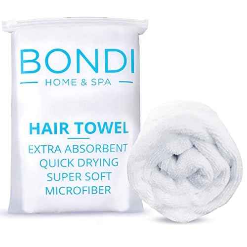 Bondi SPA Microfiber Hair Towel ? Dries Hair 50% Faster ? Anti-Frizz ? Highly Absorbent & Super Soft - XL (42 x 22) - Rectangle