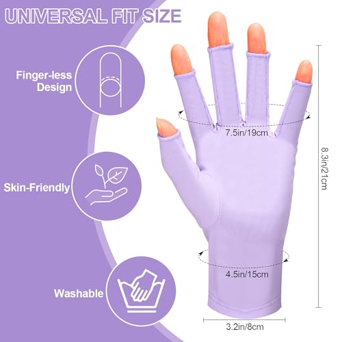 chemotex UV Nail Gloves, Professional UPF50+ Protection UV Gloves for Gel Manicures