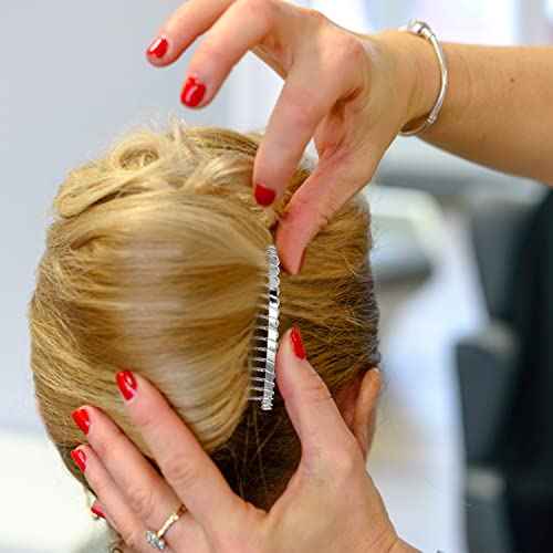 Rocutus 10pcs 20 Teeth Fancy DIY Metal Wire Hair Clip Combs, Stainless Steel, Silver, for Women's Wedding Veil, Bridal, Hair Pieces, Headdresses, Craft Projects