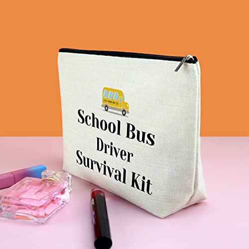 Thank You Gift for School Bus Driver Makeup Bag Appreciation School Bus Driver Gift for Woman Birthday Retirement Thanksgiving Christmas New Year Gift End of Term Gift for Her Bus Driver