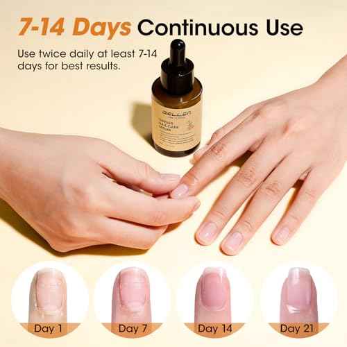 Gellen 30ml Ginger Nail Growth Serum for Nail Strengthener and Growth, Nail Repair Treatment for Weak Brittle Splitting Damaged Nails, Hydrated & Nourished Nail Care Solution for Hands & Feet