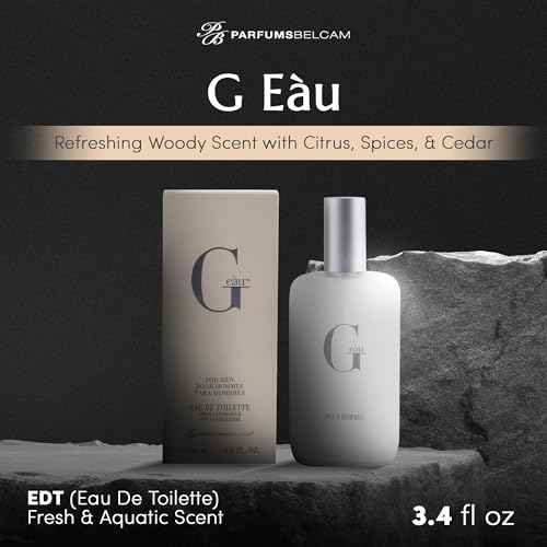 PB ParfumsBelcam G e?u Eau de Toilette Perfume Spray for Men - 3.4 Fl Oz Affordable Long Lasting Cologne, Modern Masculine Scent with Woody Citrus Fragrance Made with Premium Oils for All Day Use