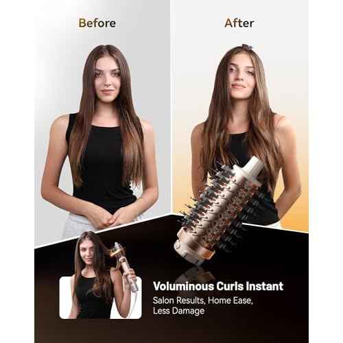 6 in 1 Air Wrap Hair Styler Dryer Brush Multi-Styler - High Speed Hair Styling Tools with No Heat Damage - Auto Airwrap Curler as A Gift for Fast Drying Curling Smoothing Volumizing Frizz-Free