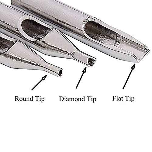 Tattoo Stainless Steel Tip Kits-22pcs Tatto Tips Set Round Diamond Magnum DT RT FT Stainless Steel Tube Assorted for Tattoo Machine Gun Ink Grip Needles Supplies