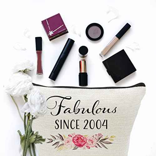 21st Birthday Gifts for Girls, Sweet 21 Year Old Gift Makeup Bag, 21 Birthday Gift Makeup Bags for Her, Sister, Friend, Daughter, Teen Girl Gifts Makeup travel Bag, Cosmetic Bag, Fabulous Since 2004