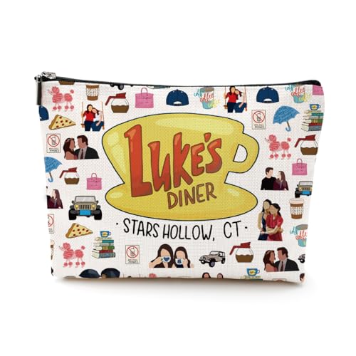 Gilmore Inspired Makeup Bag Girls Merchandise Fans Gifts Luker's Dinner Inspired Gifts for Mom Girl Daughter Sister Friend Travel Toiletry Makeup Organizer Zipper Pouch