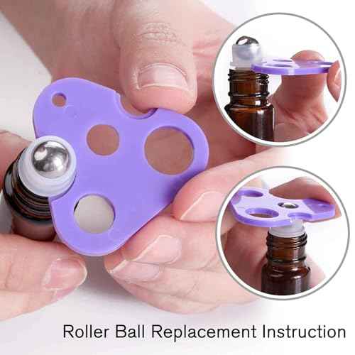 PrettyCare 4 Pack, 10 ml Essential Oil Roller Bottles with Stainless Steel Roller Ball - Refillable Leak-proof Empty Thick Amber Glass Roll on Bottles with Metal Caps for Travel, Perfume