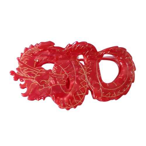 Dragon Hair Clip,Acetate Hair Claw,Small Hair Clips for Women,Red