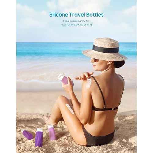 Morfone Travel Bottles for Toiletries, 3oz Tsa Approved Travel Size Containers Leak Proof Squeezable Travel Accessories Refillable for Shampoo Conditioner Lotion Liquids(Brown)