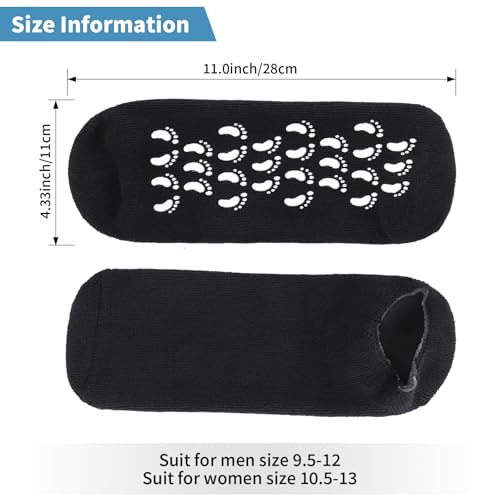11" Large Silicone Moisturizing Socks for Men - 2 Pairs Soft Foot Care Socks - Feet Moisturizing Socks for Dry Cracked Feet (Size L)