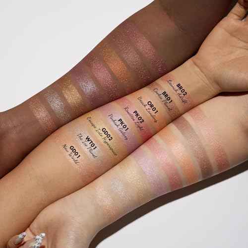 FOCALLURE Shimmer Face Highlighter Makeup Powder, Gel to Powder Glow Finish, Leaving a Lightweight & Healthy Radiance, Long Lasting Luminous Face Body Highlighter Makeup,PK01 Pinkish Galaxy