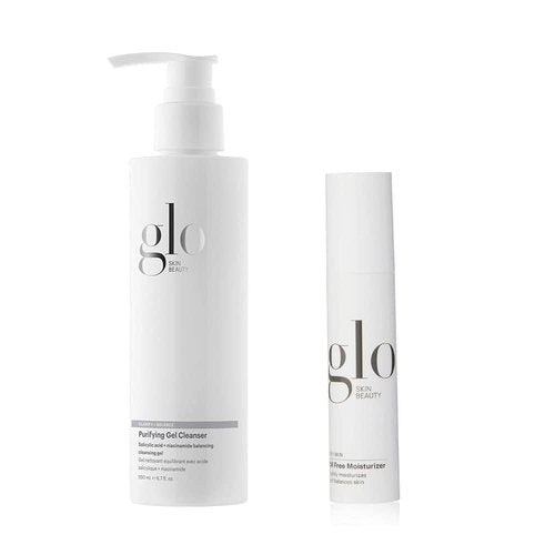 Glo Skin Beauty Purifying Gel Cleanser & Oil Free Moisturizer Bundle