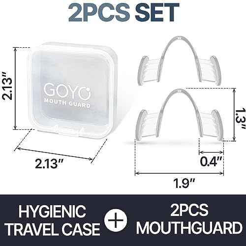 Mouth Guard for Grinding and Clenching Teeth at Night, Sleep Night Guard, Grinding Protection, Clenching Protection, Teeth Bruxism Mouth Piece with Travel Hygiene Case (2set) (1set)