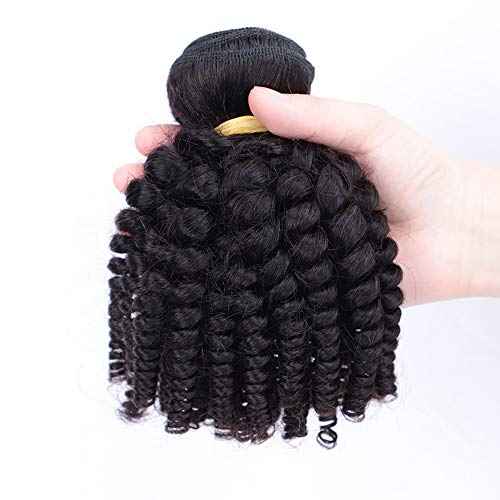 Brazilian Funmi Hair 3 Bundles Spiral Curl Human Hair Short Curly Weave 8A Unprocessed Brazilian FunmiExtensions Human Hair 100g/pc Full Head Natural Black Hair Bundles (10/12/14 Inch, Natural Black)