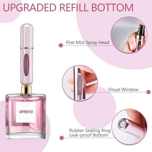 Portable Mini Refillable Perfume Atomizer Bottle, Travel Size Refillable Perfume Refill Bottle - Perfume Atomizer Refillables, Scent Pump Case, Small Perfume Spray 4 Pcs Pack of 5 ml