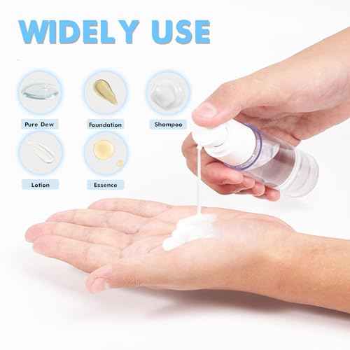 0.5 OZ/15ML Airless Pump Bottles, 3 Pack Lotion Dispenser Travel Size Pump Bottles, Vacuum Cosmetic Travel Bottle for Lotion, Creams, Foundation, Cosmetic, with Labels, Wooeden Stick