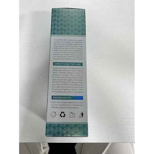 Coconut Oil Pulling for Fresh Breath and Oral Hygiene - Ayurvedic Expert Formulated | Supports Healthy Gums | Natural Teeth Whitening - Includes Tongue Scraper and Measuring Cup - 8 fl. oz