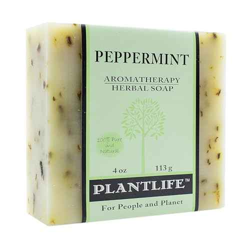Plantlife Peppermint Bar Soap - Moisturizing and Soothing Soap for Your Skin - Hand Crafted Using Plant-Based Ingredients - Made in California 4oz Bar