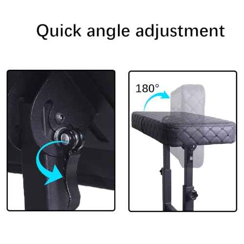 Heavy Duty Tattoo Armrest Stand -Height Adjustable Soft Tattoo Armrest with Magnetic Adjustable Tattoo Table Station for Tattoo Supplies, Professional Tattoo Furniture (Armrest Stand+One tray)