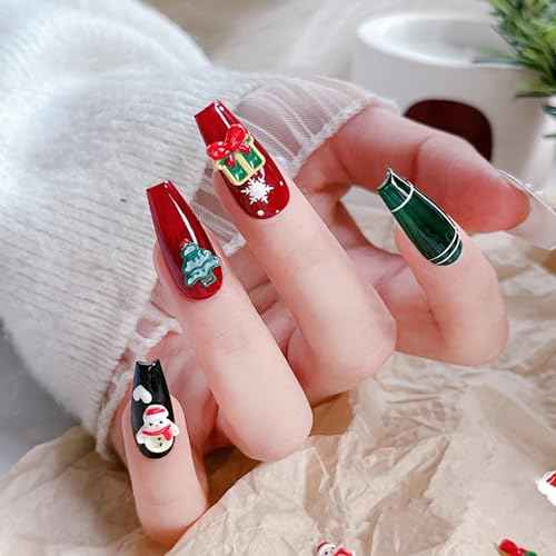 40pcs Luminous Christmas Nail Charms Glow in The Dark Christmas Nail Art Charms Santa Claus Elk Xmas Tree Snowman Nail Charm Christmas Charms for Nails Resin Nail Accessories Nail Jewels for Nail Art