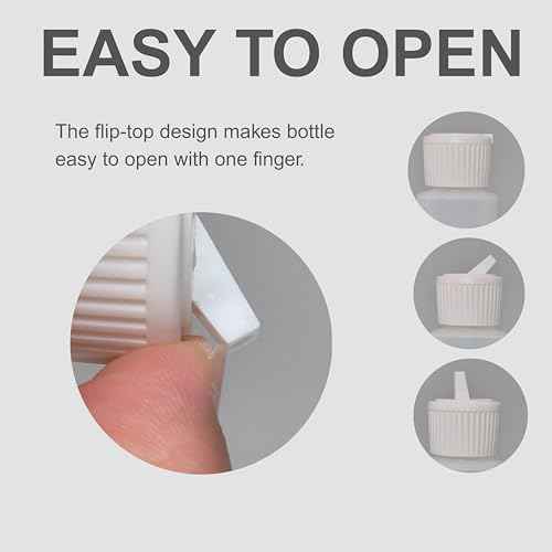 Translucent Squeeze Plastic Bottles with Flip Top Caps, 2 oz TSA Approved, Set of 3, Chemical Resistant, FDA Compliant. Safe for Premium Costmetic, Shampoo, Conditioner and DIY projects.