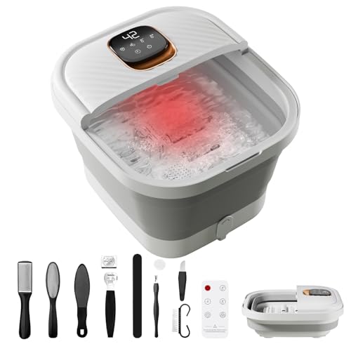 Collapsible Foot Spa with Heat, Foldable Foot Bath Massager with Temperature Control Touchscreen, Foot Massage Rollers, Pedicure Spa for Home, Office, Relaxation, Gift for Men & Women