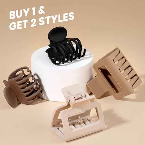 8 Pack Small Claw Clips for Women Girls Double Row Teeth Medium Hair Clips Matte Claw Clips for Thin Hair No Slip Hair Clips for Short Hair Accessories (Dark Series)