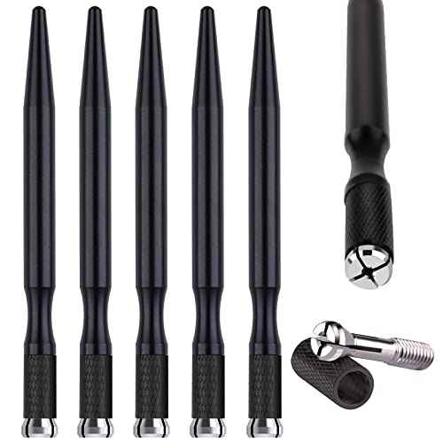 Microblading Pens 5 Piece Light Manual Tattoo Eyebrow Pens For Permanent Makeup Supplies Durable Aluminum Pen With Lock-Pin Tech Tattoo Microblading Pen(Style-1)