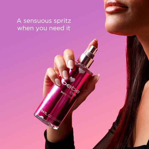Bebe Love Body Mist - Body Spray for Women - Floral Fruity Fragrance Mist - Romantic Scent with Sicilian Lemon, Redcurrant, and Pink Freesia - 8.4 oz