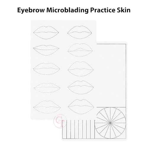 2PCS Doulbe Sides Silicone Practice Skin 1.5mm Thickness Permanent Makeup Tattoo Practice Pad for Eyebrow/Lip Practice (White Pad+Silver Line)