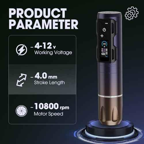 INKin Tattoo Gun Kit for Beginners, CL4 Wireless Tattoo Machine 4.0 Stroke Brushless Motor for Starter Tattoo Kit with 2Pcs 1800mah Battery Power Supply Revo Cartridge Needles Assorted 9Pcs Tattoo Ink