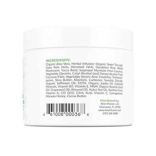 Aloe Infusion Aloe Vera Face & Body Cream ? Natural Moisturizer for Dry, Sensitive & Irritated Skin ? Hydrating, Non-Greasy Lotion with Shea Butter & Manuka Honey ? After-Sun Care & Eczema Cream