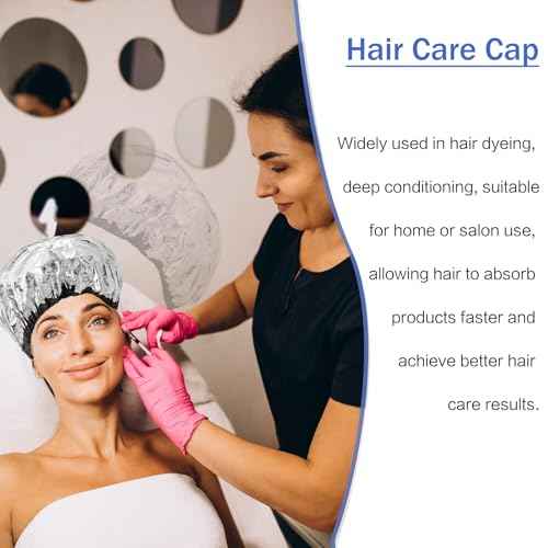 4PCS Aluminum Foil Heat Cap for Deep Conditioning, Waterproof Dustproof Thickened Shower Caps Reusable Heat Cap Processing Caps for Home and Salon Use, Hair Dyeing and Hot Oil Treatment Tools