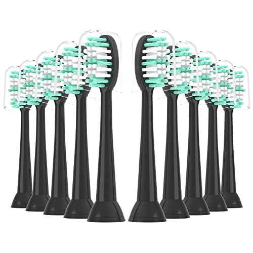 Replacement Toothbrush Heads 10 Pack for AquaSonic Black Series and Vibe Series Electric Toothbrush