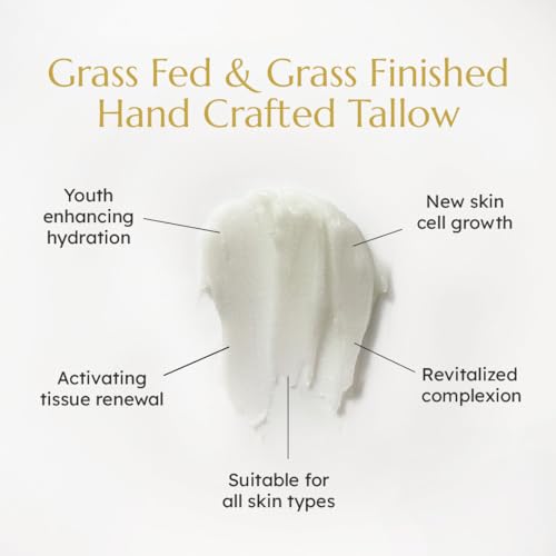Night Face Balm - Grass Fed Tallow Cream w/Essential Oils. Growth Factors & Stem Cells for Natural Skin Rejuvenation. Collagen and Elastin to Boost Skin Renewal. Clean Beauty, No Additives