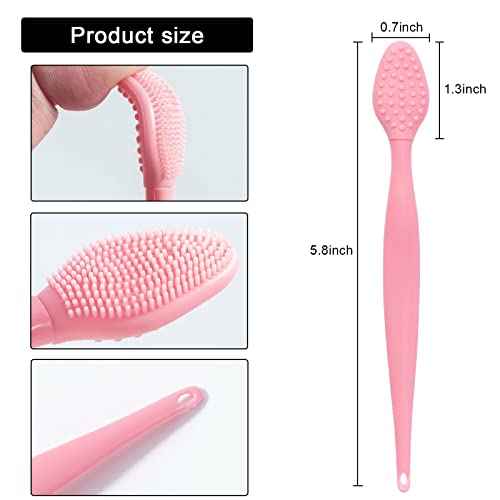 Silicone Lip Scrubber Exfoliator Tool, 10 Pcs Soft Double-Side Lip Brush, Dark Lip Care and Beauty - Pink