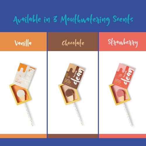 SuperMouth¢ç Single Scoop Tongue Scraper for Toddlers & Kids Ages 2-5 ? Dual-Sided Brush & Scraper Removes Odor-Causing Buildup, Fights Bad Breath, Gentle Easy-Grip Design, 3 Scents, Early Oral Care