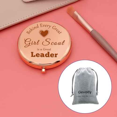 Scout Leader Gifts Compact Mirror Girl Power Gift Thank You Gifts for Girl Scout Christmas Birthday Gift for Master Scout Troop Appreciation Inspirational Gifts Leadership Gift Folding Makeup Mirror