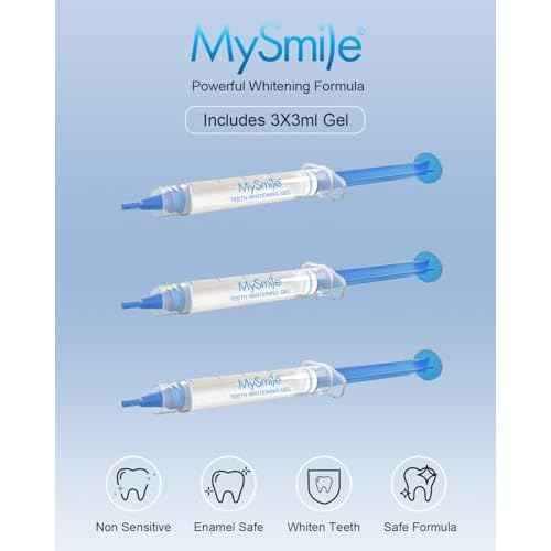 MySmile Teeth Whitening Gel Pen Refill Pack, 3 Non-Sensitive Teeth Whitening Pen, Deluxe Teeth Whitener Dental Grade Tooth Whitening Gel with Carbamide Peroxide for Home, 10 min Fast Result