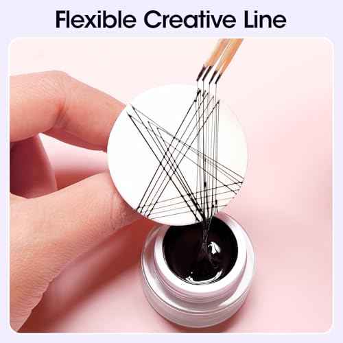 GELLEN Spider Gel for Nails, Classic Black White Spider Gel Paint Line Drawing, Elastic Nail Art Soak off Polish for Salon Home DIY Nail Art Design, Easy To Use, UV/LED Cured