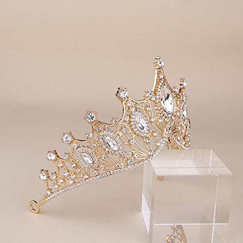 Crowns for Women, Gold Tiaras - Baroque Medieval Renaissance Crystal Headband for Queen Bride Princess Girl Birthday Festival Halloween Costumes Cosplay Party Wedding Prom Pageant Homecoming