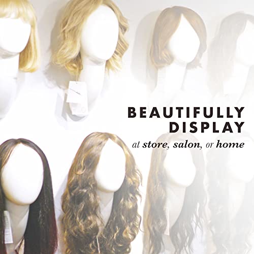 everlong Wall-Mount Wig Display Stand, Wigs, Works for Wigs, Hair pieces, Synthetic and Human - Patented Durable White Mannequin Head, Wig Holder for the Home and Salon