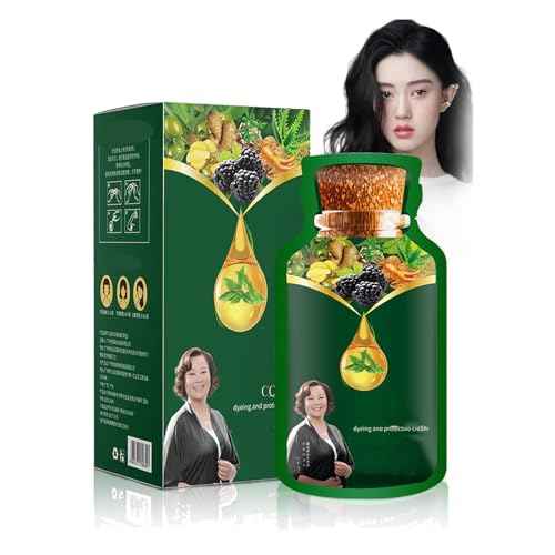 Gentle Plant-Based Quick-Use Hair Dye, Natural Plant Extract Hair Dye for Gray Hair, Tinte Capilar Nutritivo a Base De Plantas, Long-Lasting & Natural Hair Color Shampoo (Black,30ml*10pcs)